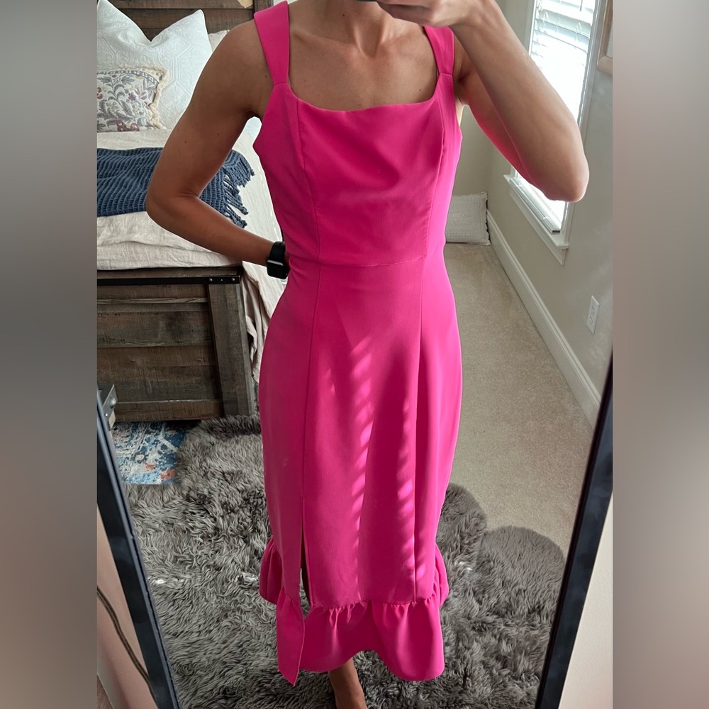 Laundry By Shelli Segal Pink One Shoulder Sheath Dress